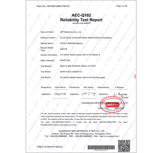 passed aec-q102 certification for our products