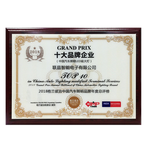 awarded as one of china’s top 10 enterprises in automotive lighting